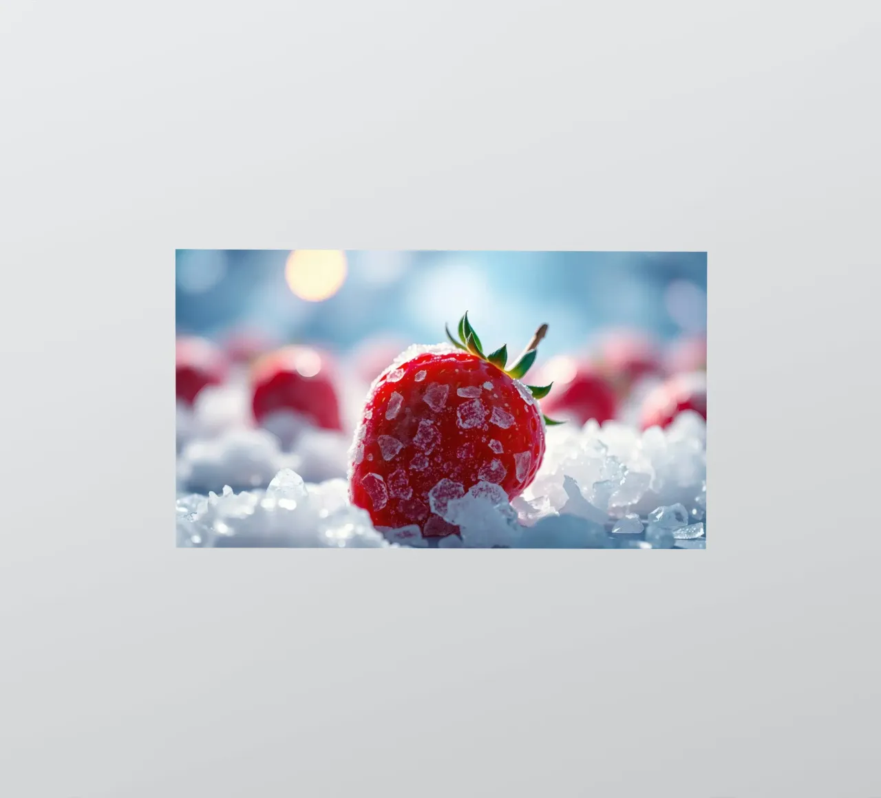 Fresh strawberries surrounded by ice crystals sticker by DesignDoodle
