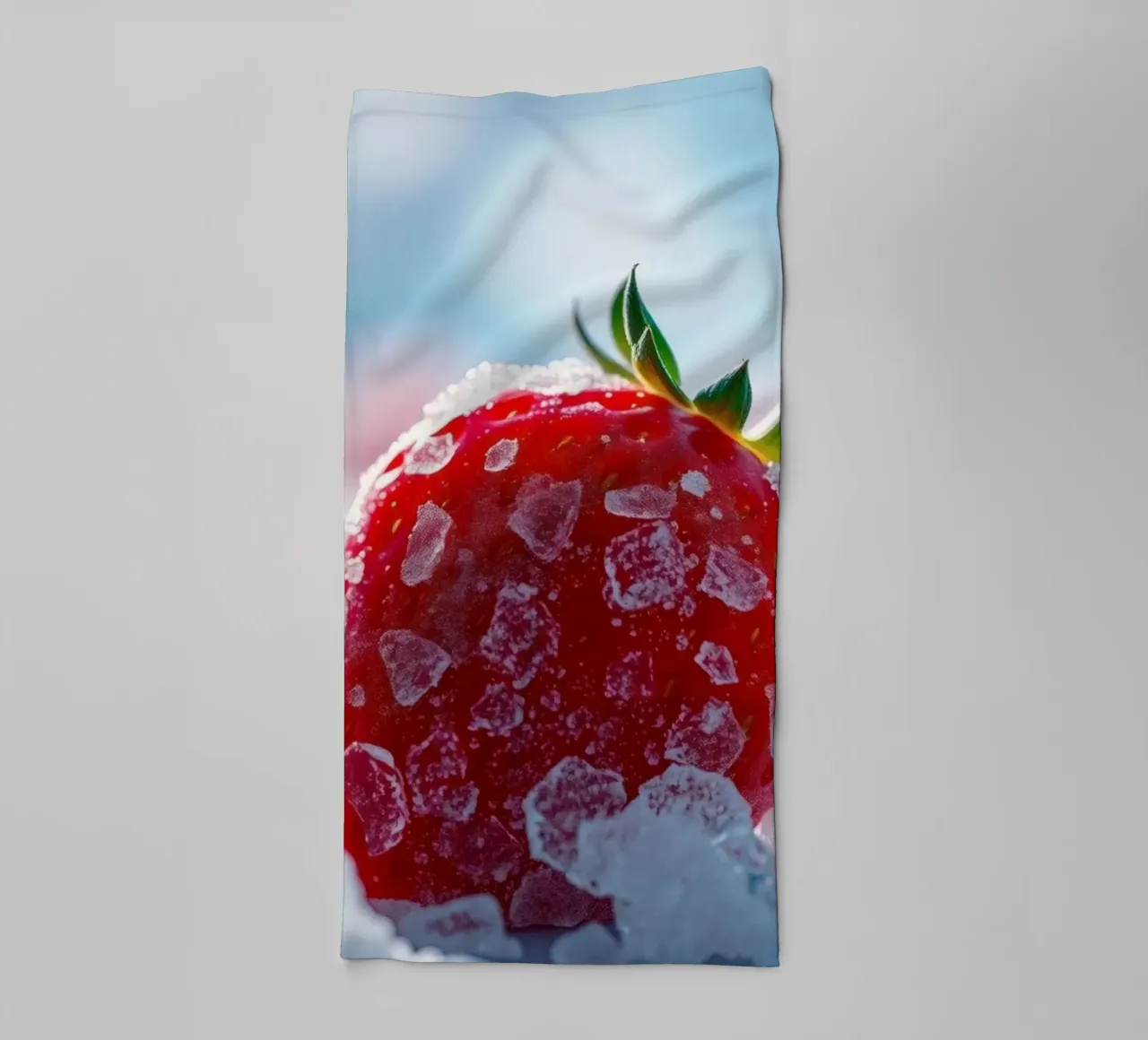 Fresh strawberries surrounded by ice crystals towel by DesignDoodle