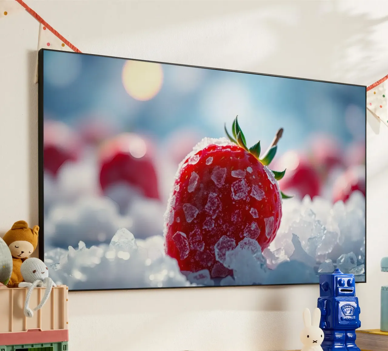 Frische Erdbeeren, umgeben von Eiskristallen Forex-Platte von DesignDoodle