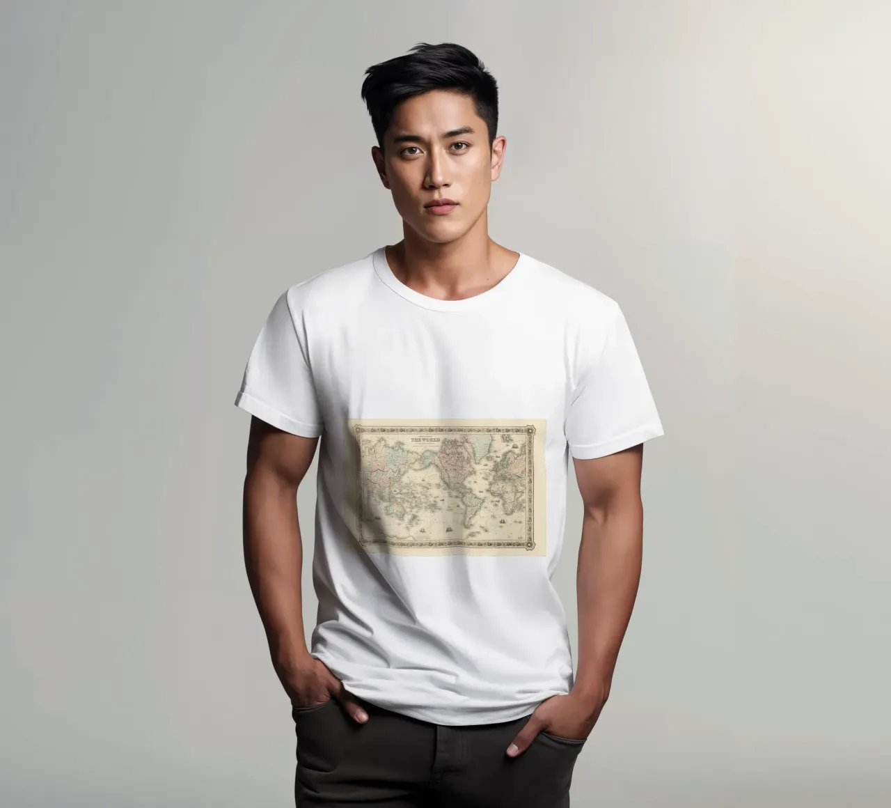 Colton's Map of the World t-shirt da Vintage by JUNIQE