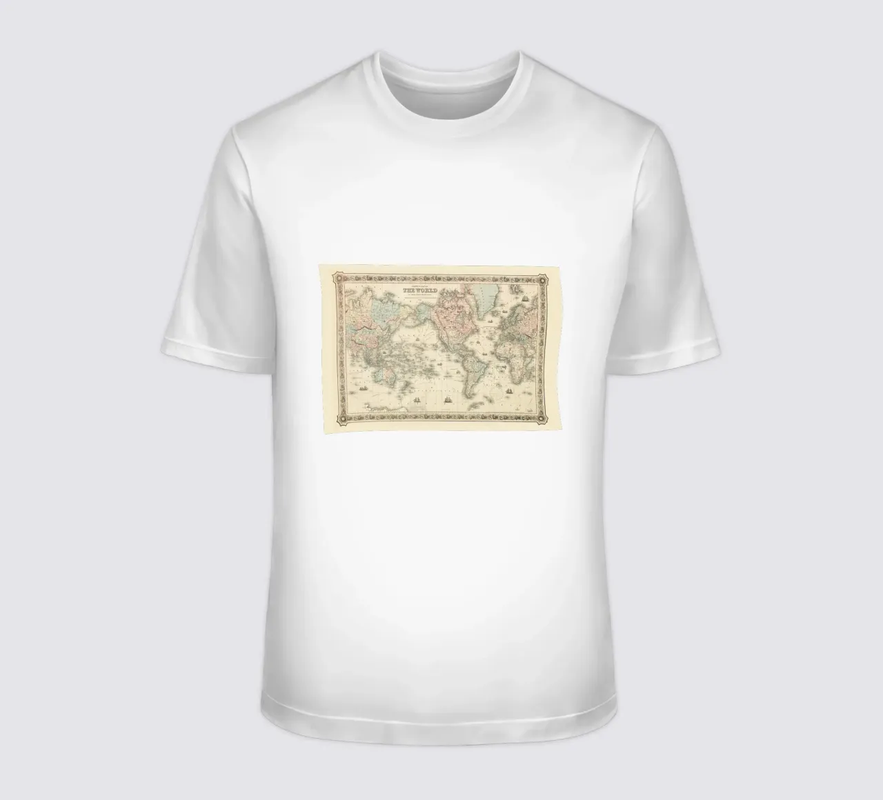 Colton's Map of the World t-shirt da Vintage by JUNIQE