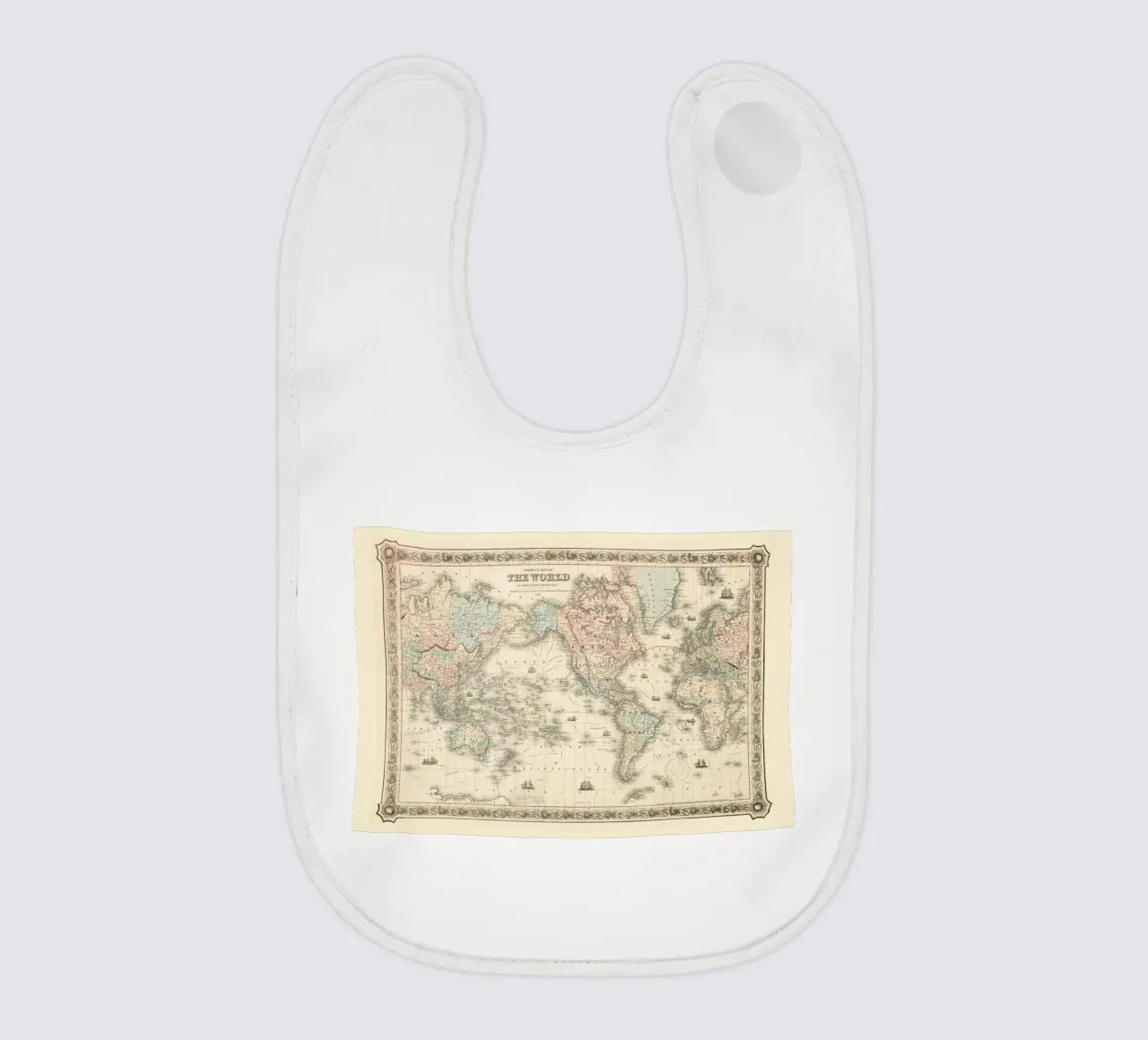 Colton's Map of the World bavaglino da Vintage by JUNIQE