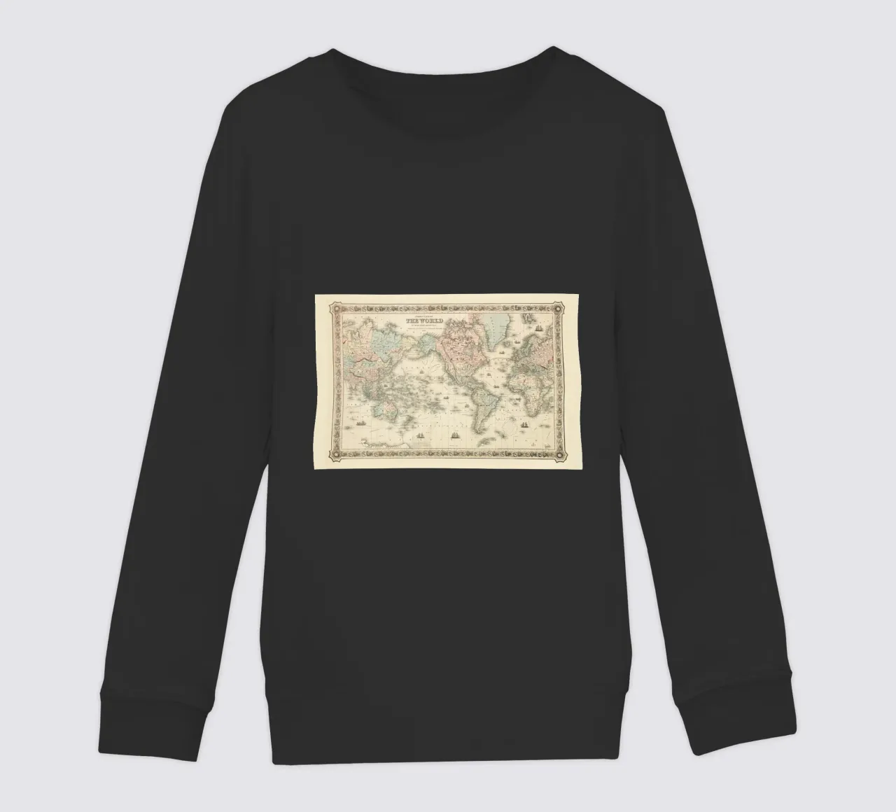 Colton's Map of the World felpa bambino da Vintage by JUNIQE