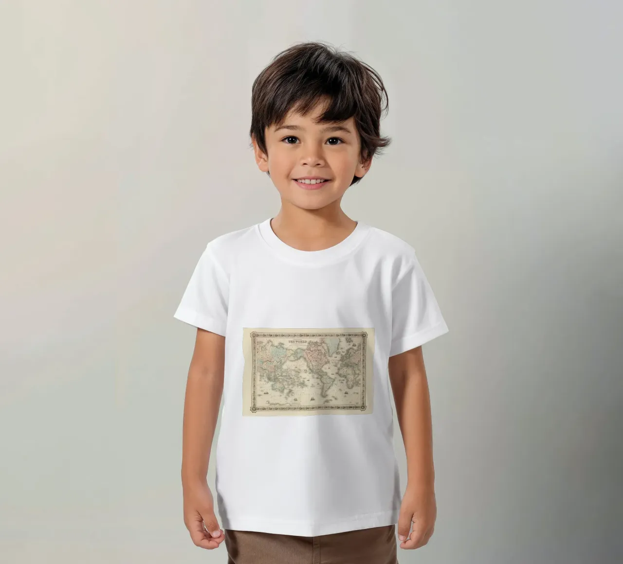 Colton's Map of the World t-shirt bambini da Vintage by JUNIQE