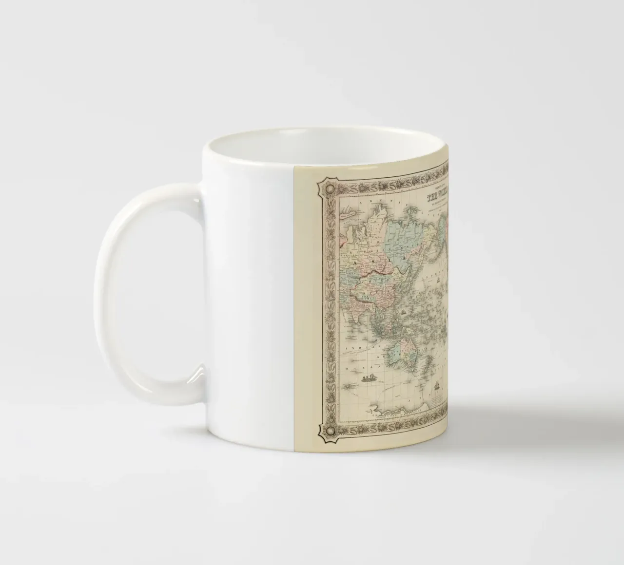 Colton's Map of the World tazza in ceramica da Vintage by JUNIQE