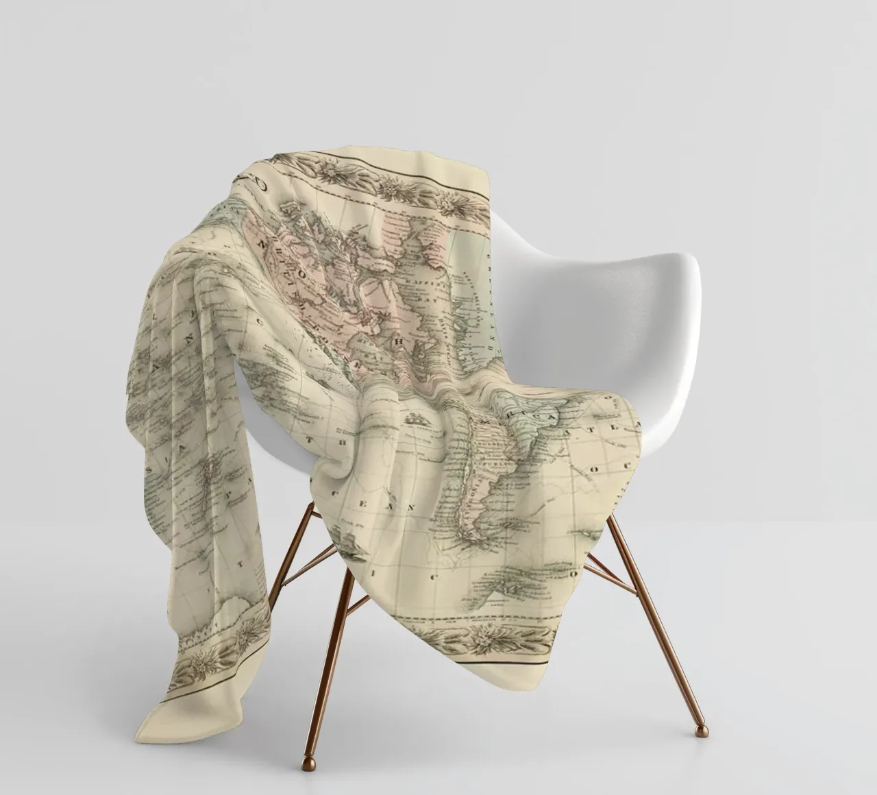 Colton's Map of the World coperta in pile da Vintage by JUNIQE