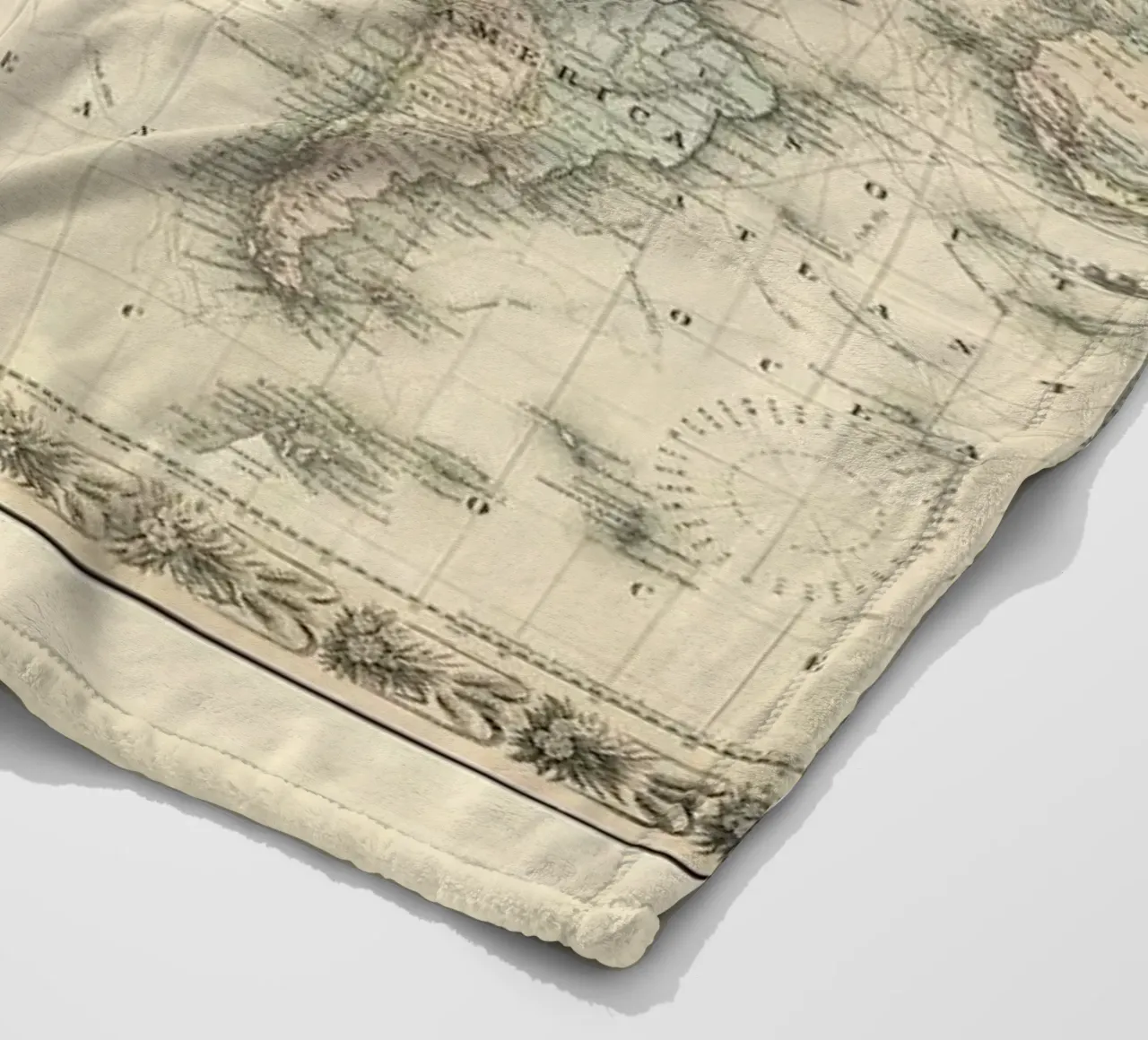Colton's Map of the World coperta in pile da Vintage by JUNIQE