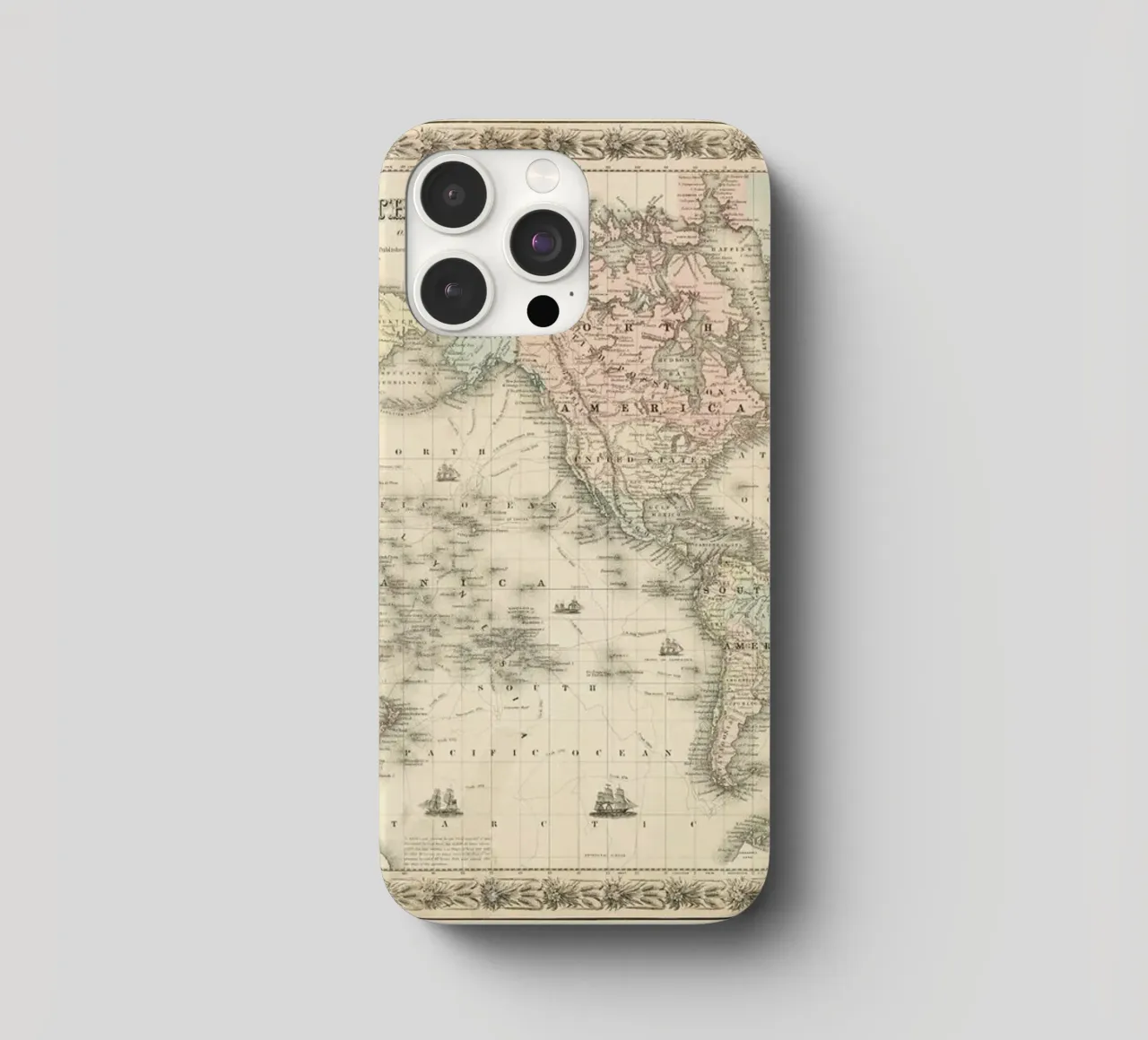 Colton's Map of the World cover iphone da Vintage by JUNIQE