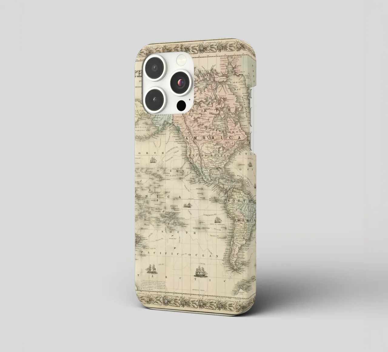 Colton's Map of the World cover iphone da Vintage by JUNIQE