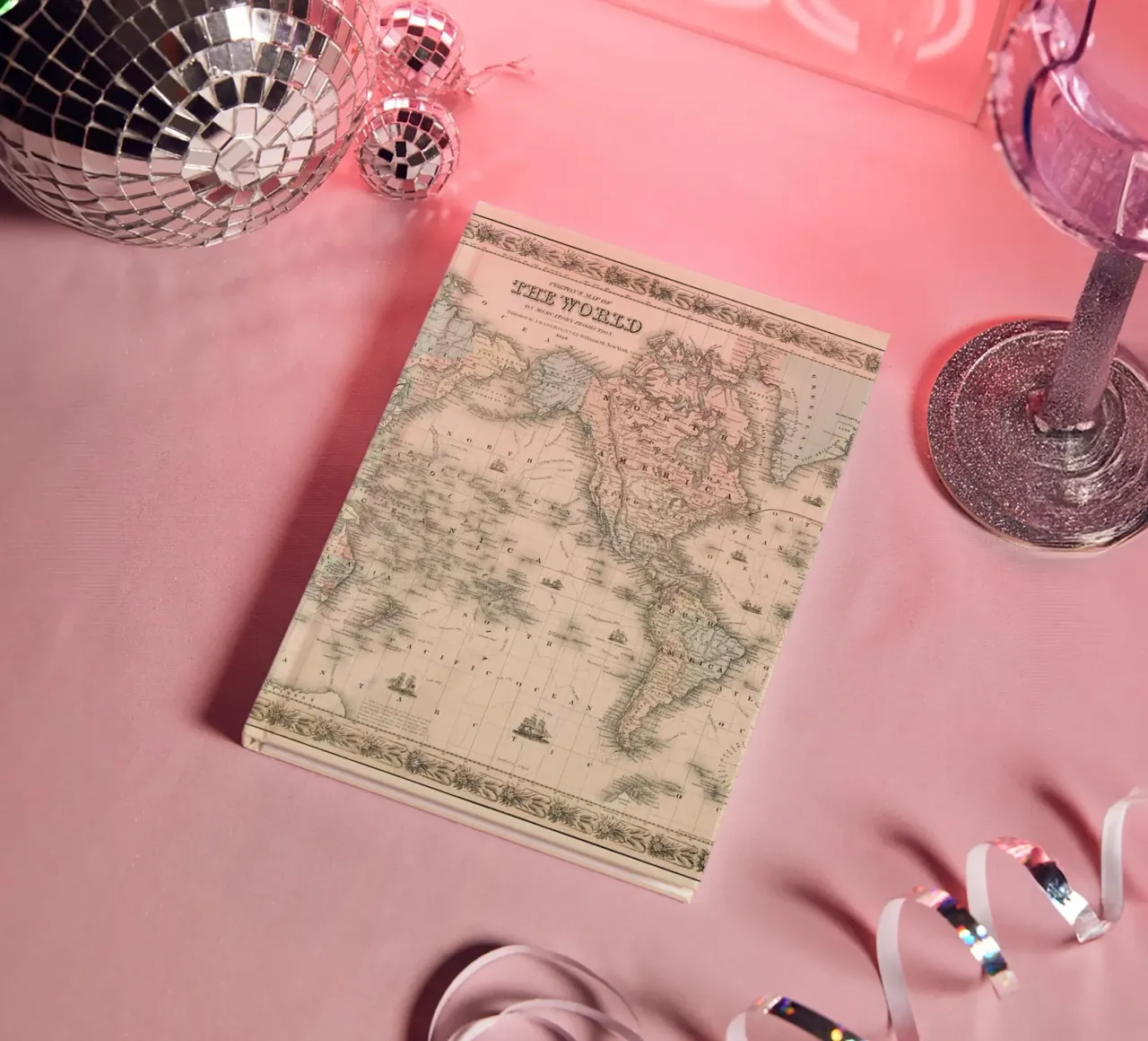 Colton's Map of the World notebook by Vintage by JUNIQE