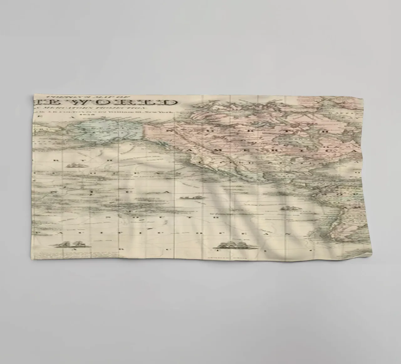 Colton's Map of the World asciugamano da bagno da Vintage by JUNIQE