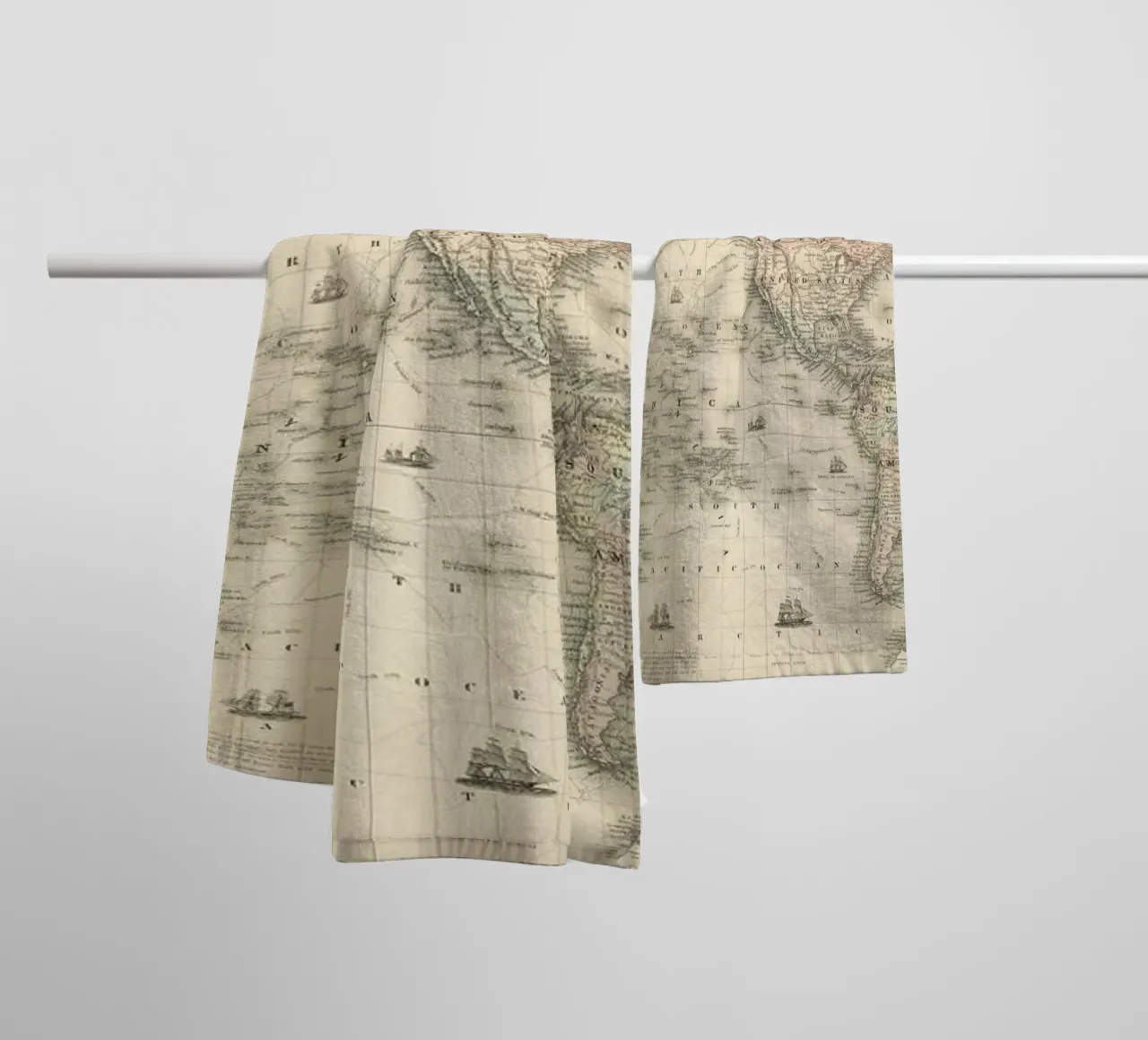 Colton's Map of the World towel by Vintage by JUNIQE