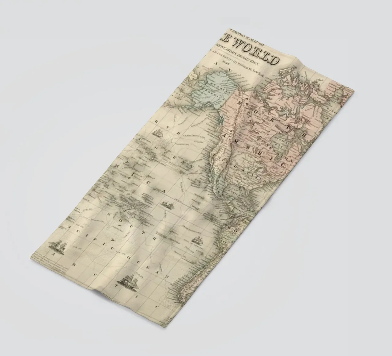 Colton's Map of the World telo mare da Vintage by JUNIQE