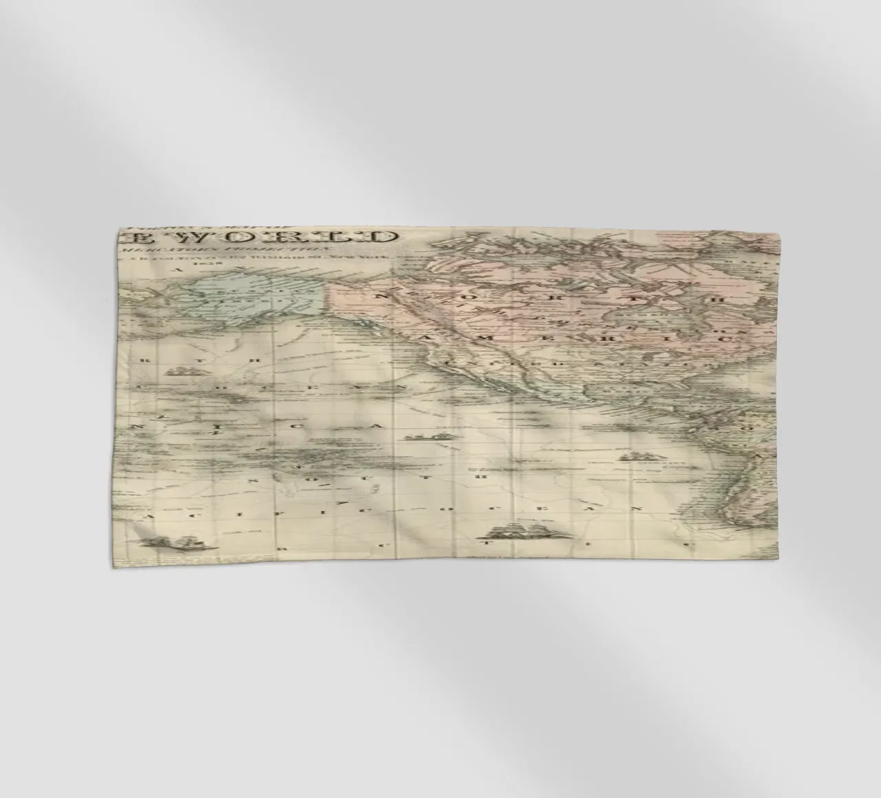 Colton's Map of the World telo mare da Vintage by JUNIQE