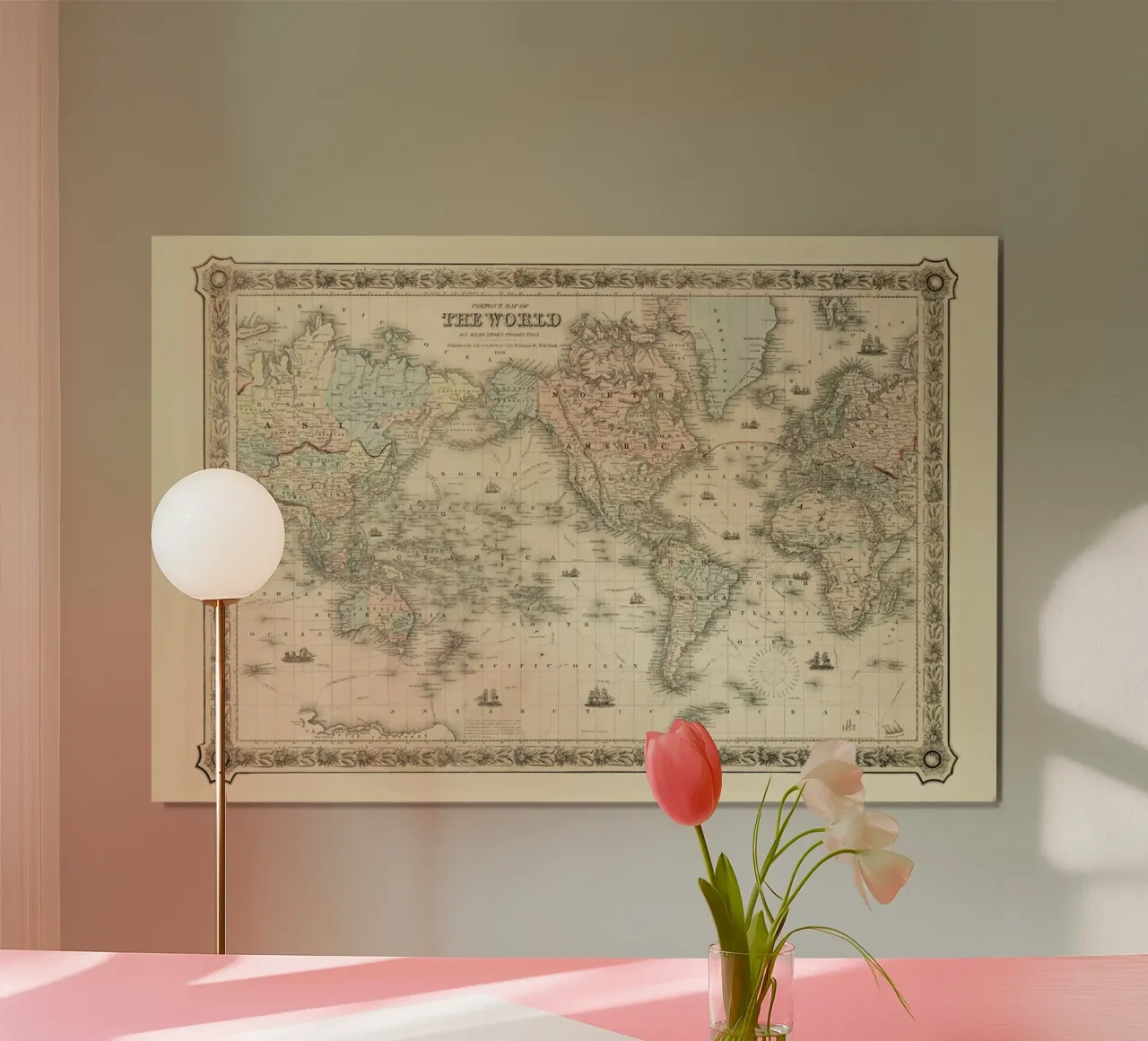 Colton's Map of the World poster da Vintage by JUNIQE