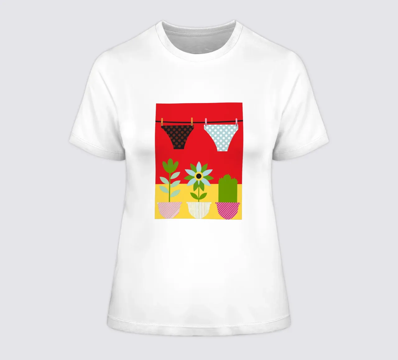 Underwear Drying women's fitted t-shirt by LOOK DIFFERENT