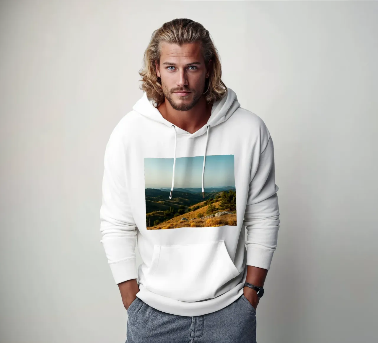 Majestic mountain landscape during late afternoon hoodie by DesignDoodle