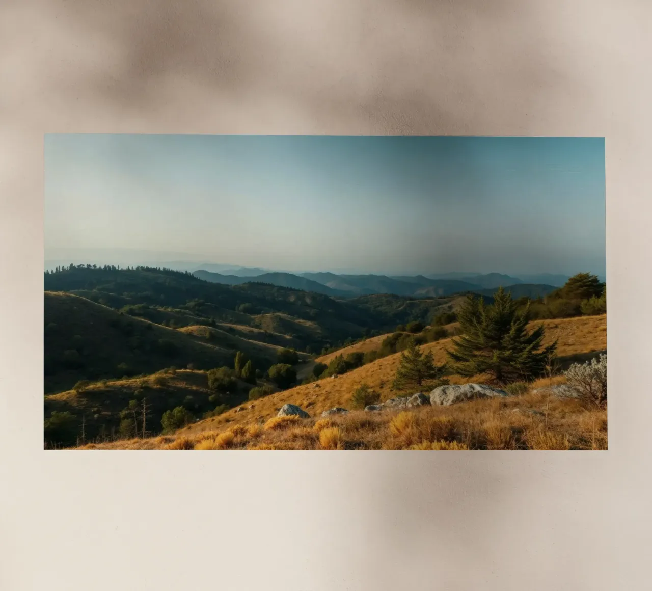 Majestic mountain landscape during late afternoon backlit film by DesignDoodle