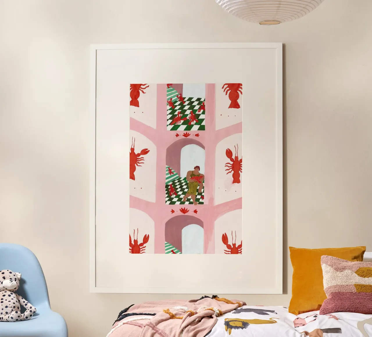 Lobster House poster con telaio in plastica da Nudes and Croissants