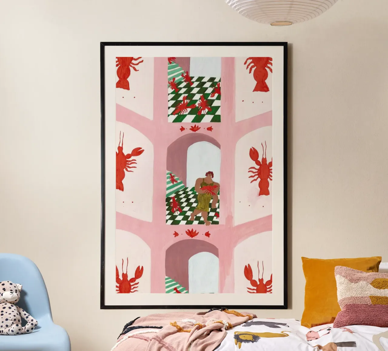 Lobster House poster con telaio in plastica da Nudes and Croissants