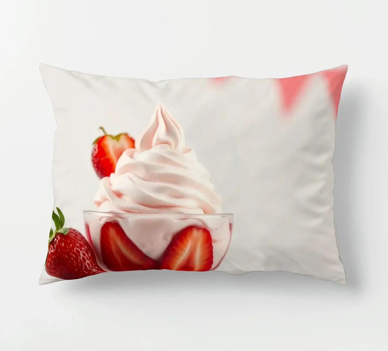 Delizioso dessert alla fragola servito in una coppa di vetro cuscino da DesignDoodle