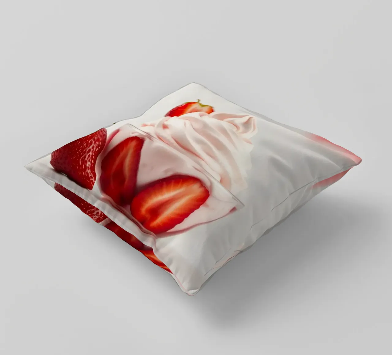 Delizioso dessert alla fragola servito in una coppa di vetro cuscino da DesignDoodle