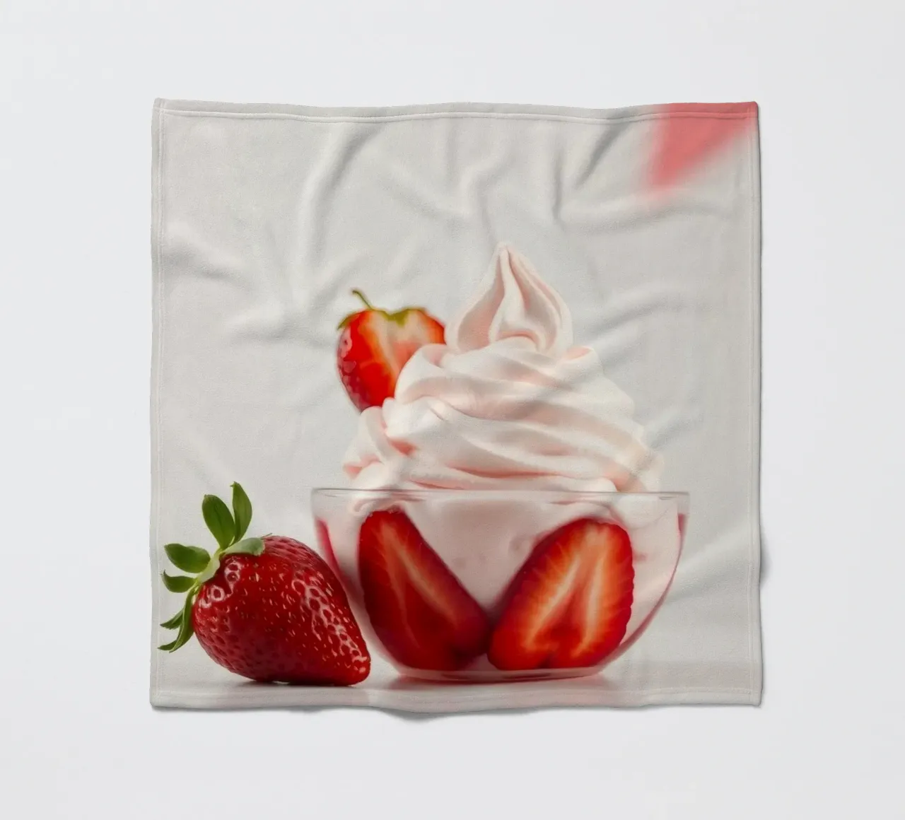 Delizioso dessert alla fragola servito in una coppa di vetro coperta in pile da DesignDoodle