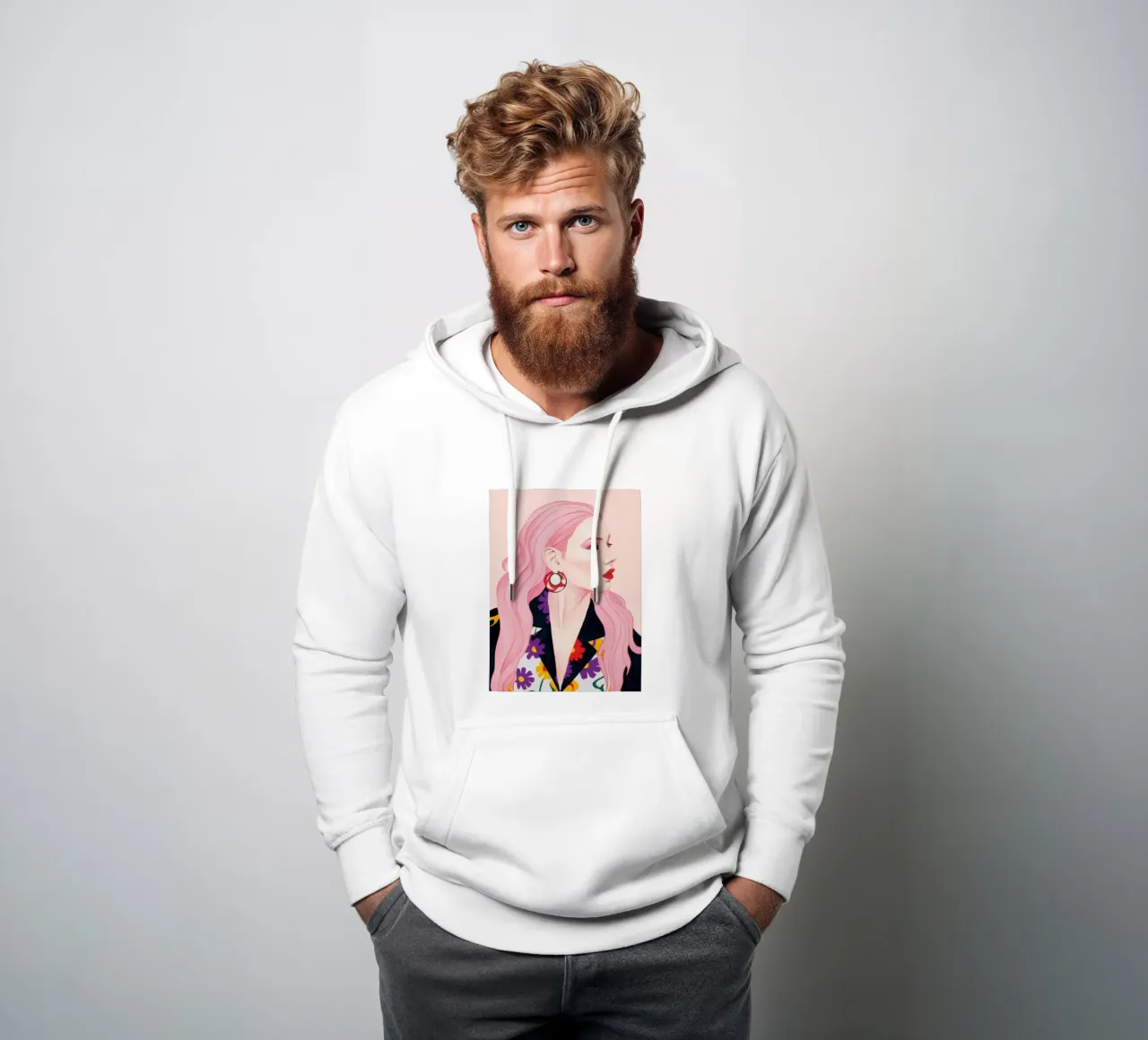 Pink Attitude Chic felpa con cappuccio da Aether Brush