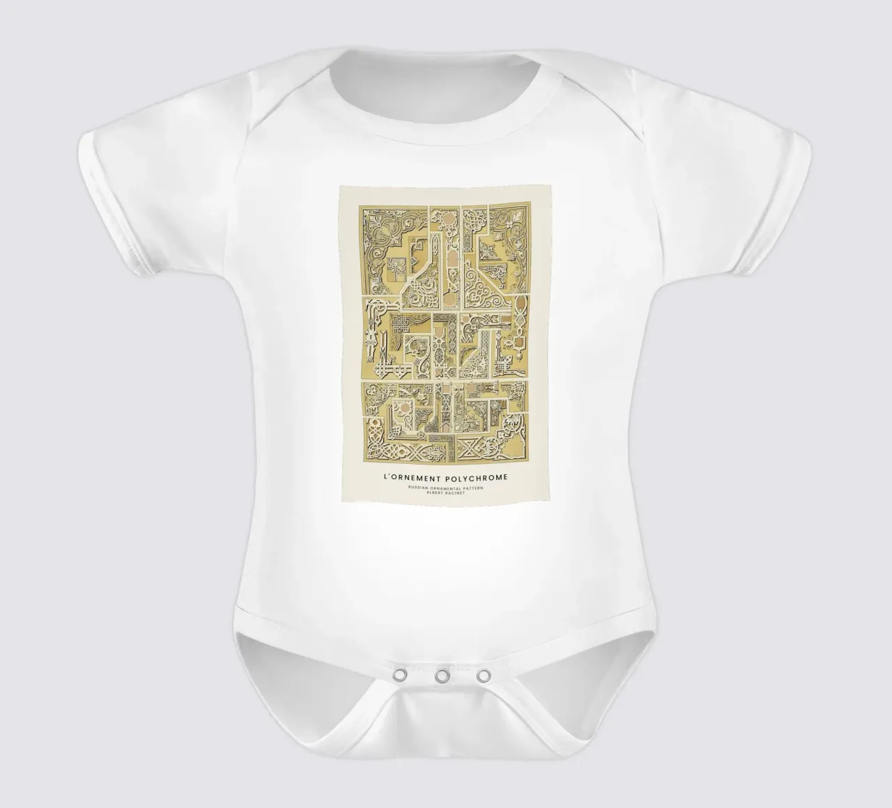 Racinet -  Russian Ornamental Pattern body neonato maniche corte da Vintage by JUNIQE