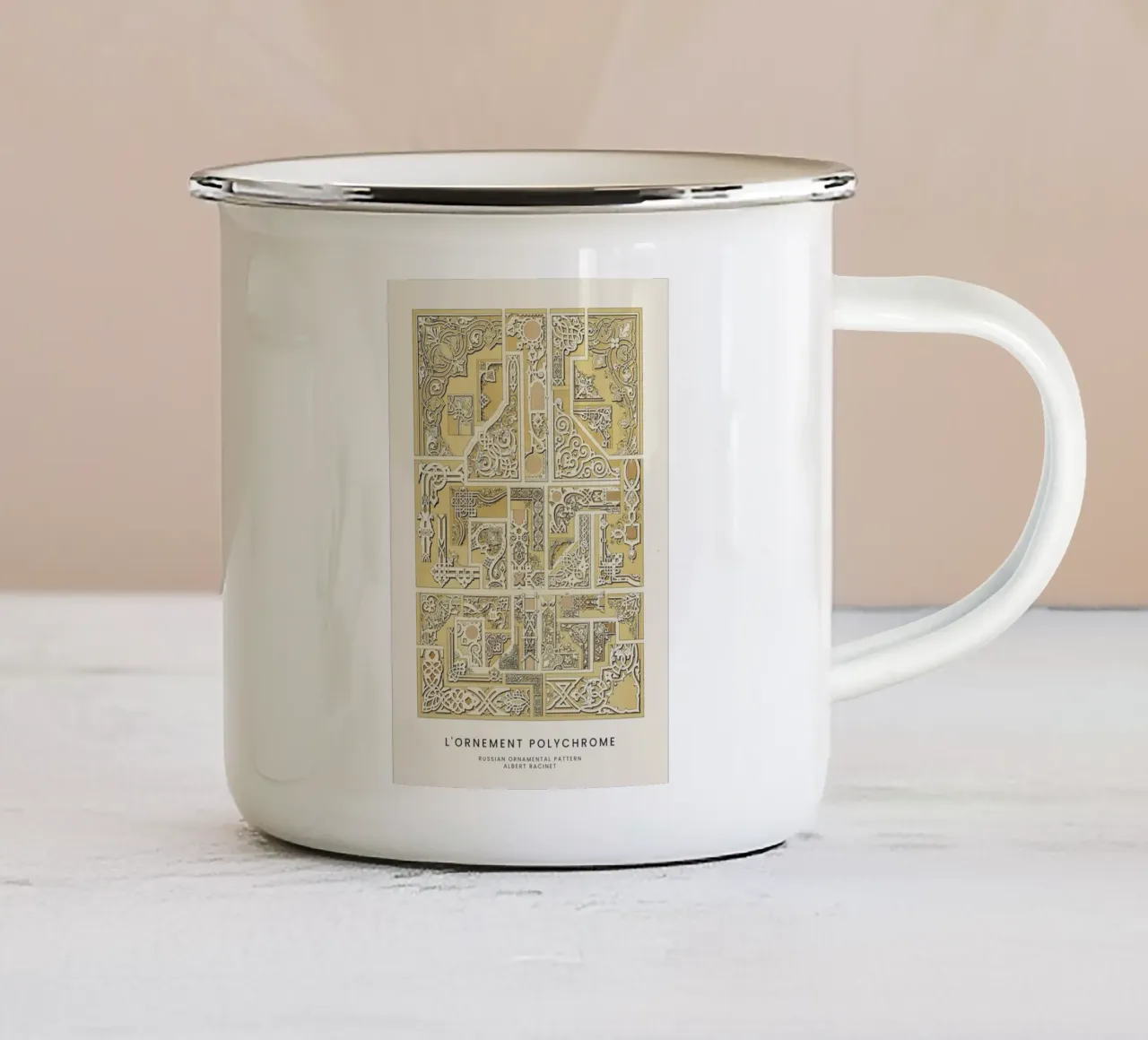 Racinet -  Russian Ornamental Pattern tazza in smalto da Vintage by JUNIQE