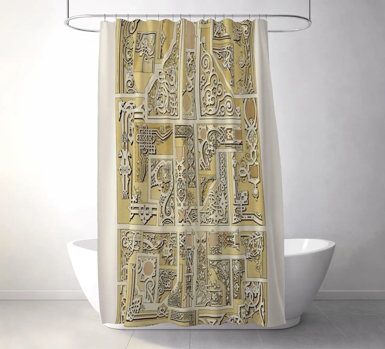 Racinet -  Russian Ornamental Pattern shower curtain by Vintage by JUNIQE