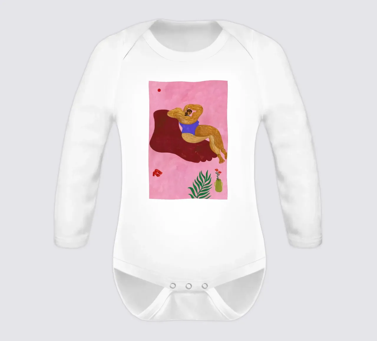 Sculpture long-sleeve baby romper by Nudes and Croissants