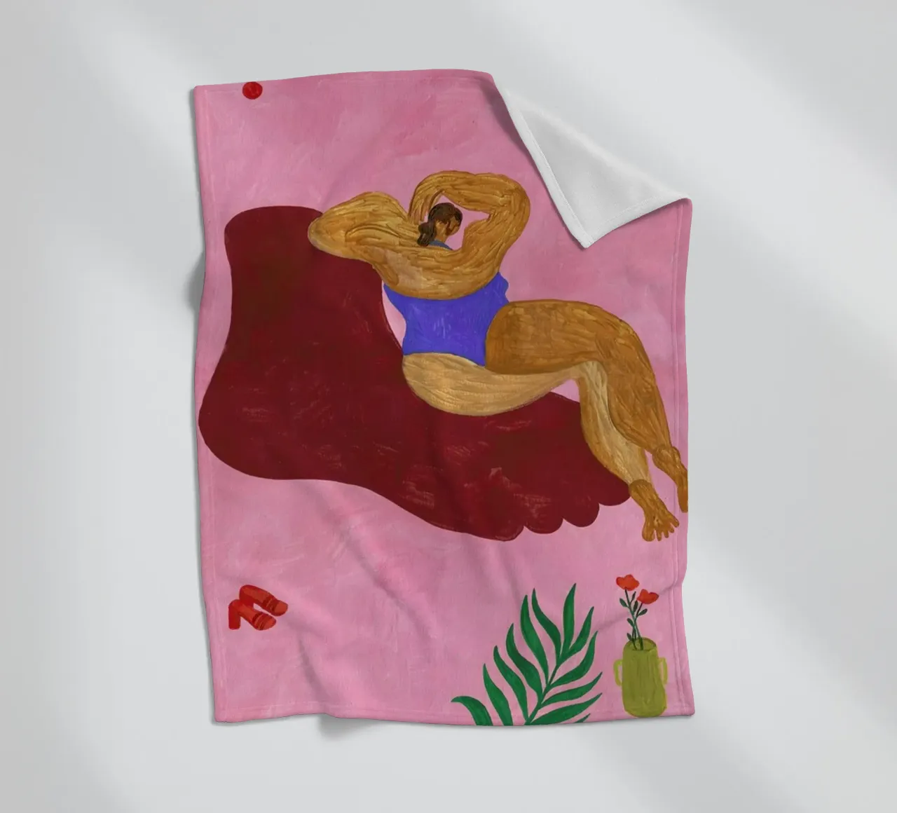 Sculpture fleece blanket by Nudes and Croissants