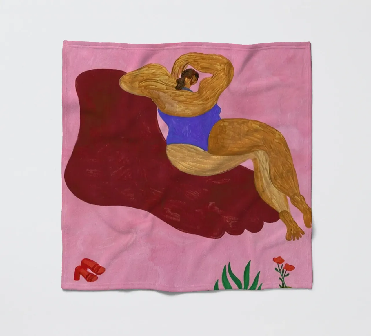 Sculpture fleece blanket by Nudes and Croissants