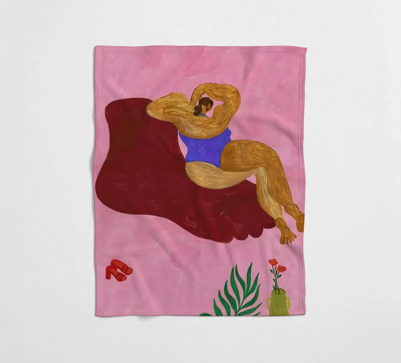 Sculpture fleece blanket by Nudes and Croissants