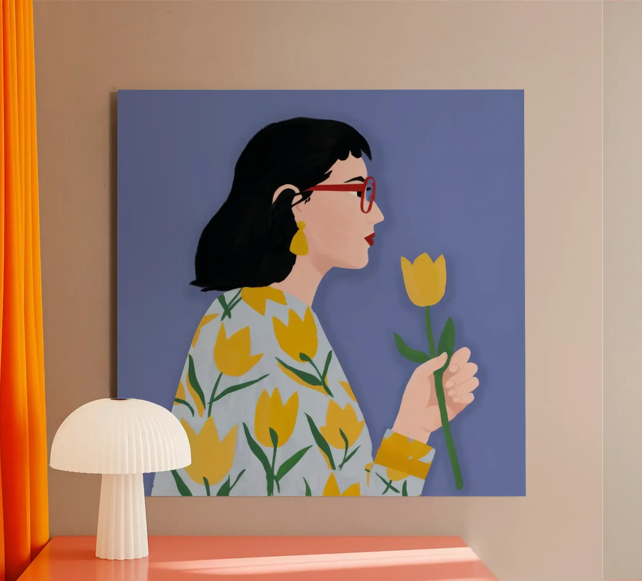 Yellow Bloom Stroll alu-dibond by Aether Brush