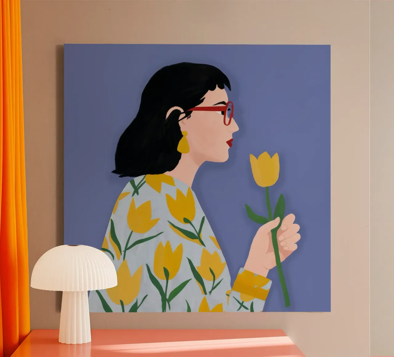 Yellow Bloom Stroll canvas by Aether Brush