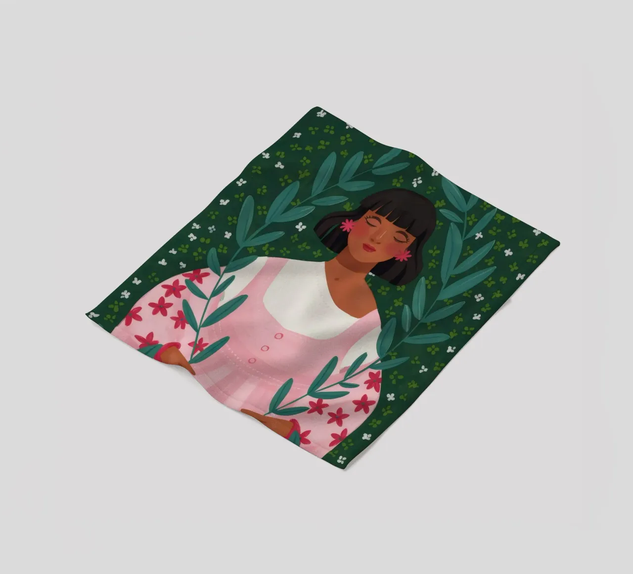 Botanical Harmony Flow fleece blanket by Aether Brush