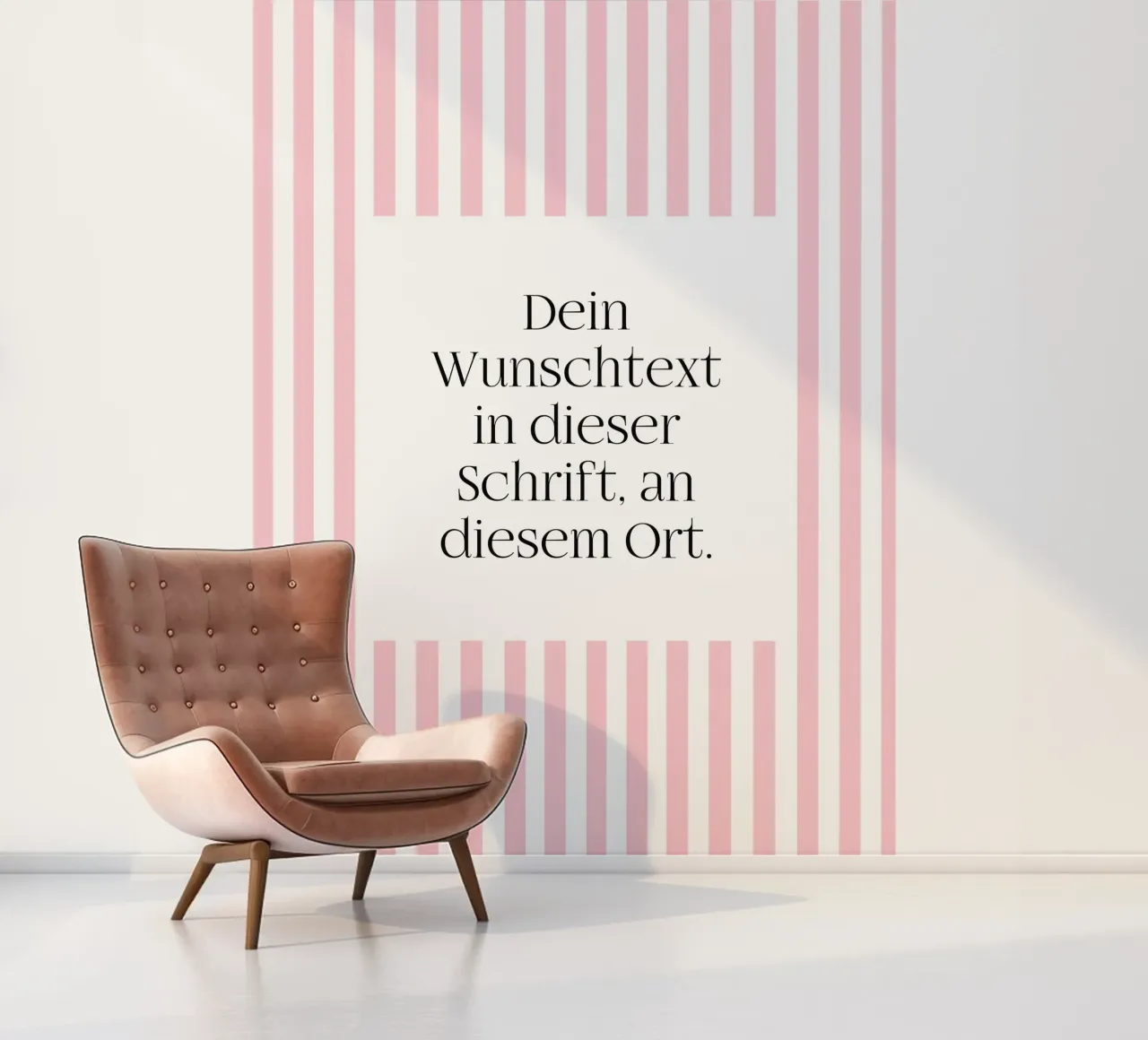 Wunschtext mit rosa Streifen photo wallpaper by WORTSPIEL