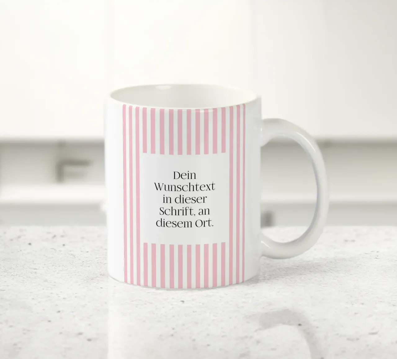 Wunschtext mit rosa Streifen tazza in ceramica da WORTSPIEL