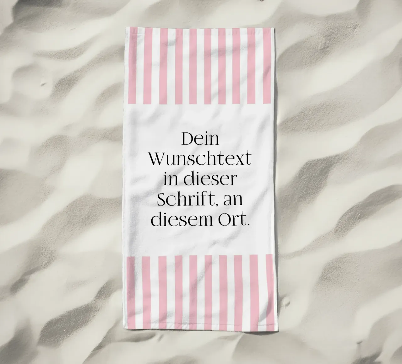 Wunschtext mit rosa Streifen telo mare da WORTSPIEL