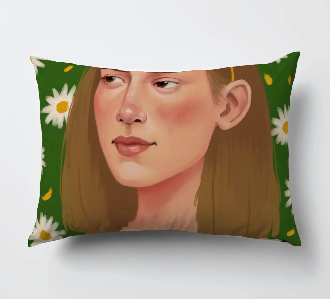 Sguardo a margherita Immobile cuscino da Aether Brush