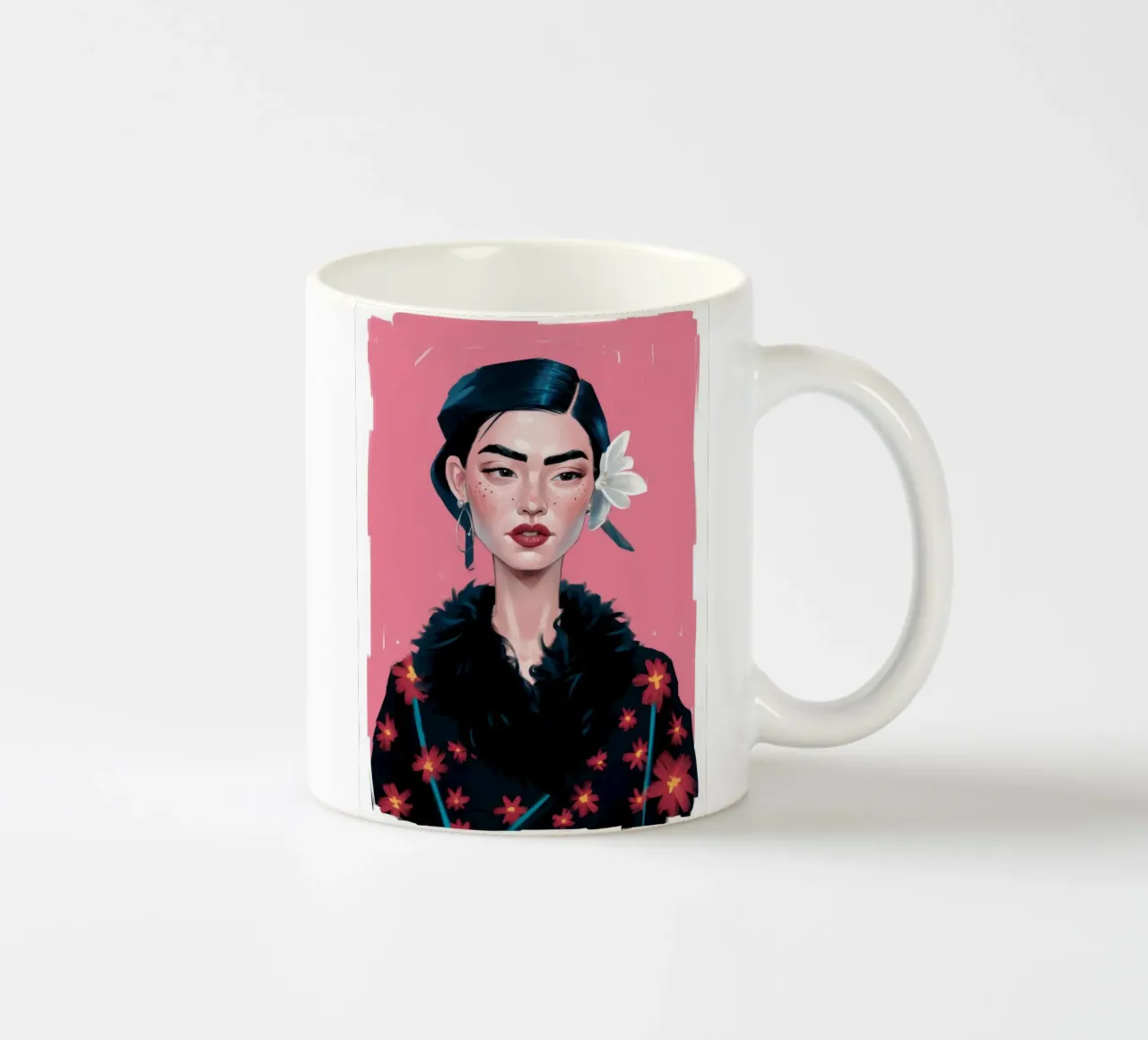 Floral Noir Fuerza taza de cerámica de Aether Brush