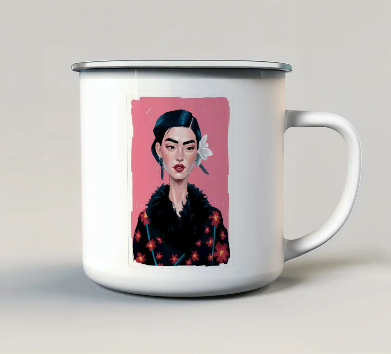 Forza del noir floreale tazza in smalto da Aether Brush