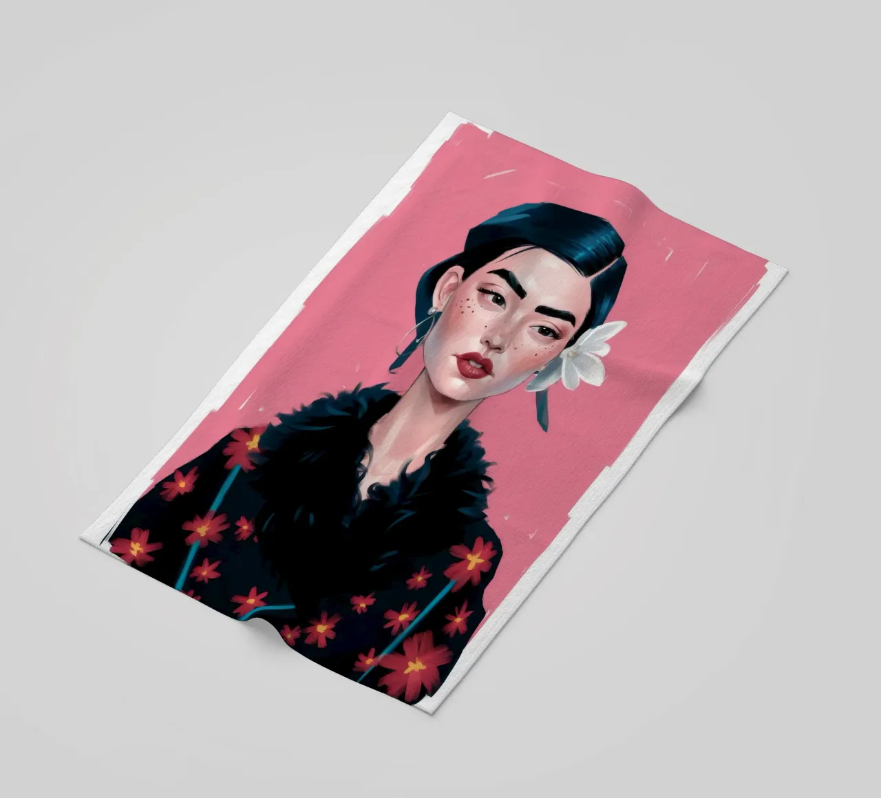 Forza del noir floreale telo mare da Aether Brush
