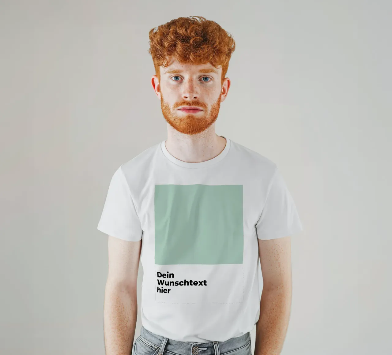 Wunschtext - geometrisch grün t-shirt da WORTSPIEL