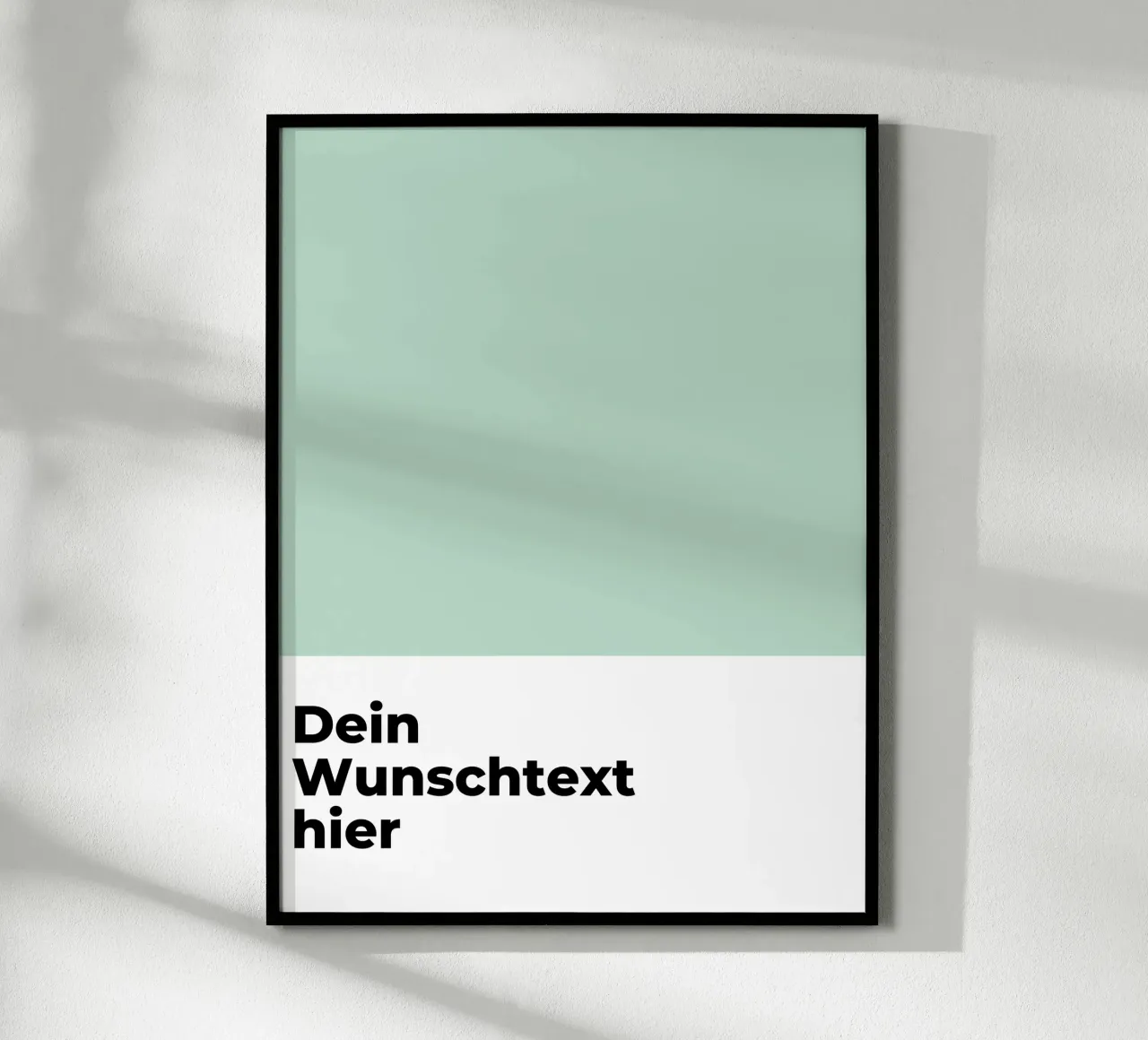 Wunschtext - geometrisch grün poster con telaio in plastica da WORTSPIEL