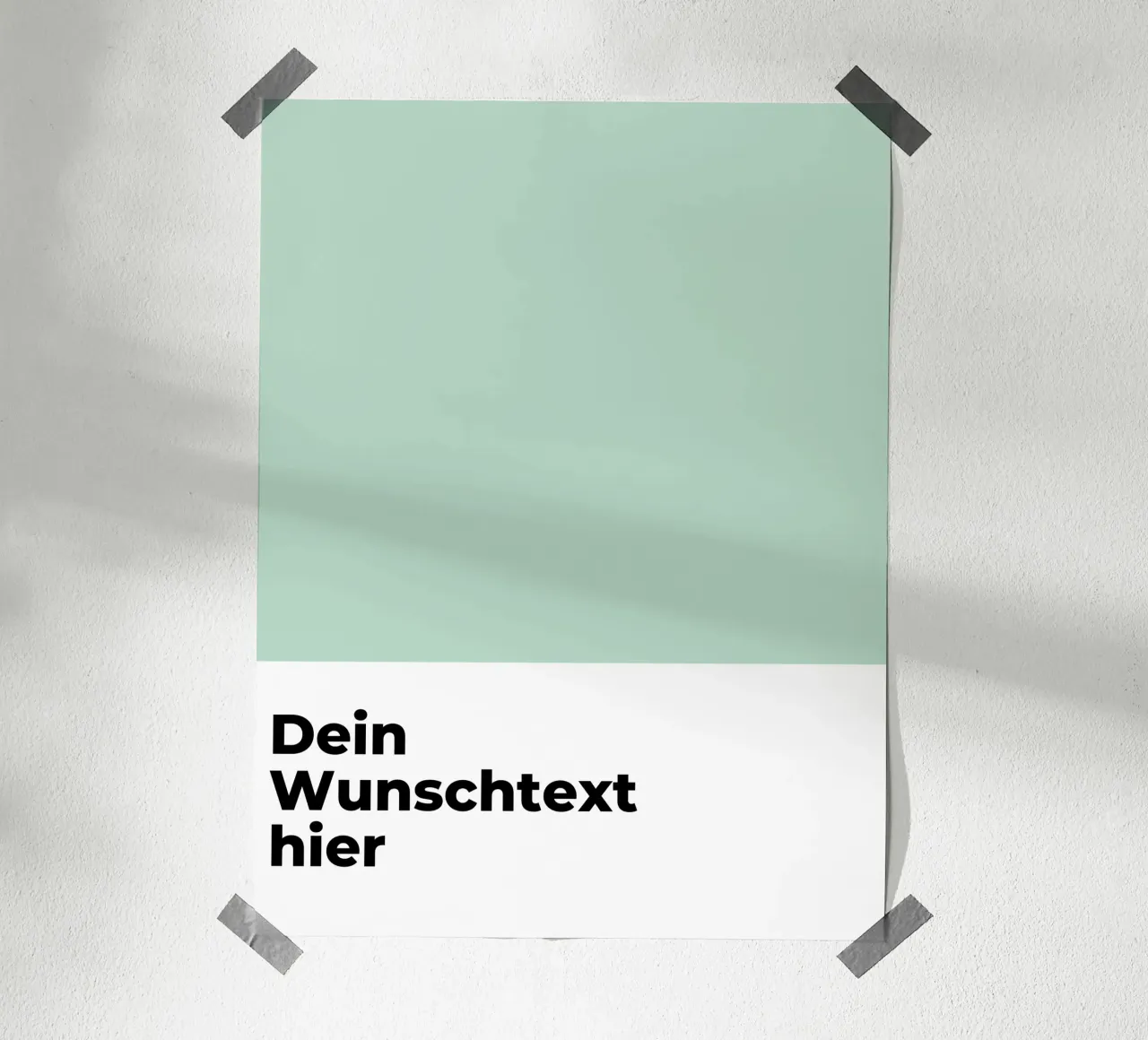 Wunschtext - geometrisch grün poster con telaio in plastica da WORTSPIEL