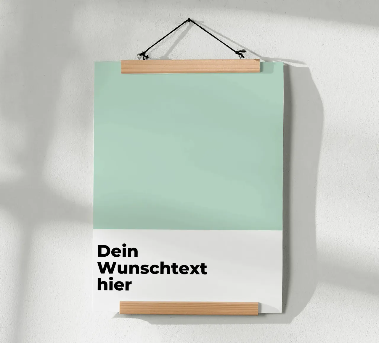 Wunschtext - geometrisch grün poster con telaio in plastica da WORTSPIEL
