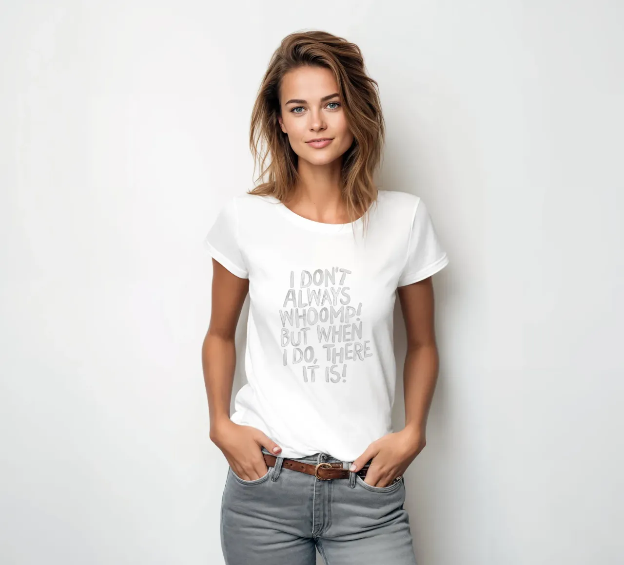 Ik Whoomp niet altijd, maar als ik het doe is het typografie dames t-shirt getailleerd van THE MOTIVATED TYPE
